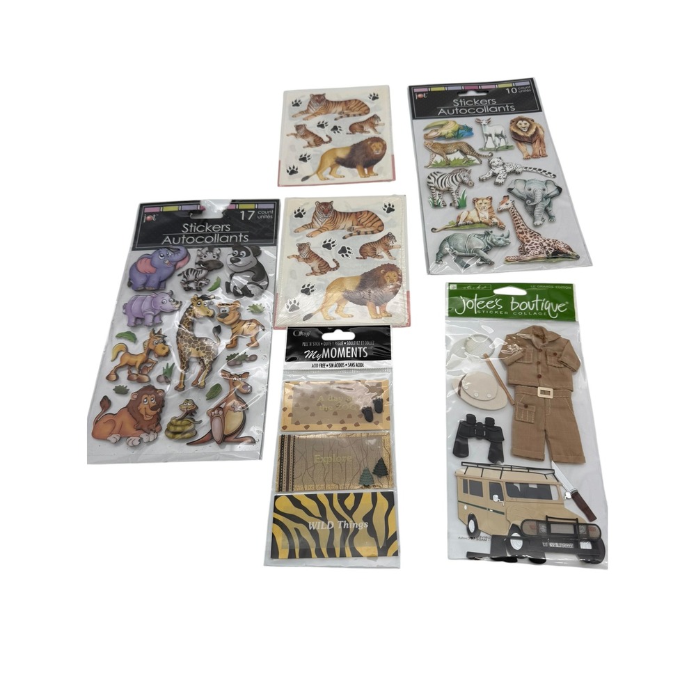 Safari Zoo Sticker Lot Jolees Boutique Creative Memories Jot My Moments NEW